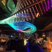 酒吧 KTV氛围吊灯清吧音乐餐厅创意彩色龙骨造型灯酒店前台工程灯