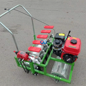 汽油带动蔬菜播种机 小型便携人工播种机 株距间距深度可自行调节