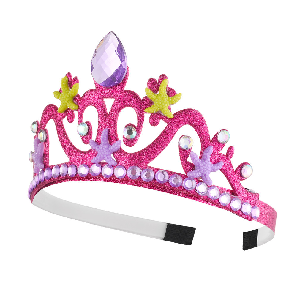 宝宝生日皇冠头冠 儿童头饰海星手工超闪发箍派对表演发饰皇冠