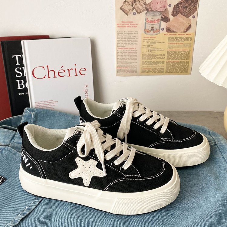 New Canvas Shoes Women's Versatile Korean Style Stylish Women's Shoes Fashion Shoes Spring Leisure Red Sneakers Spring and Autumn Cloth