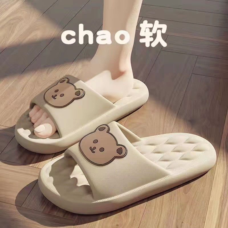 Couple Slippers Female Summer Outdoor Wear Indoor Home Bathroom Bath Cute Cartoon Household Sandals in Stock Wholesale Generation Hair