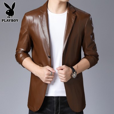 2021 New Sheepskin Leather Coat Men's Leather Short Coat Suit Soft Leather Jacket Autumn and Winter Fleece-Lined Trendy Suit