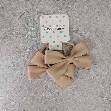 宝宝头绳 甜美可爱儿童小女孩皮筋卡其色迷你蝴蝶结发绳发圈头饰
