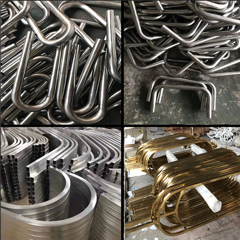 304 不锈钢弯管加工63/76圆管折弯 铁管圆弧拉弯 u形推手盘弯