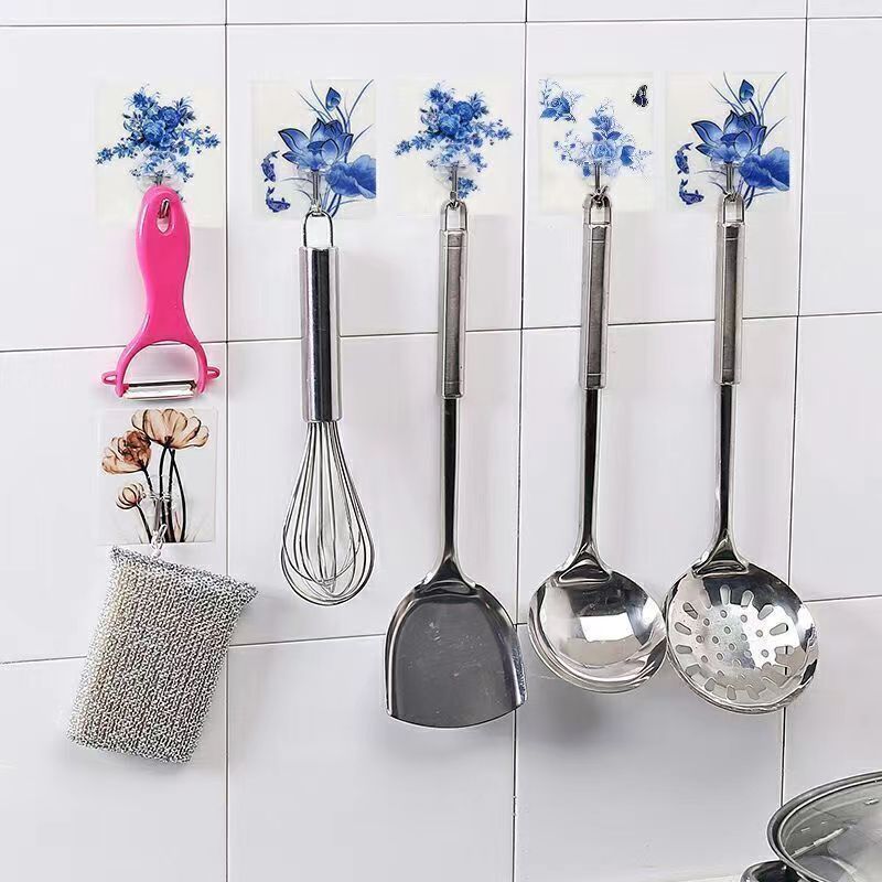 Coat and Hat Sticky Hook Seamless Sticking Hook Kitchen Bathroom Punch-Free Hook Wall Hook Strong Load-Bearing Hook