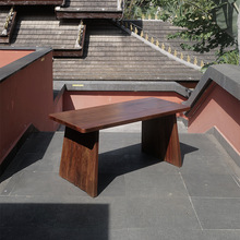 户外古木北岛台桌百年古木原创设计简约书桌侘寂风餐桌家用