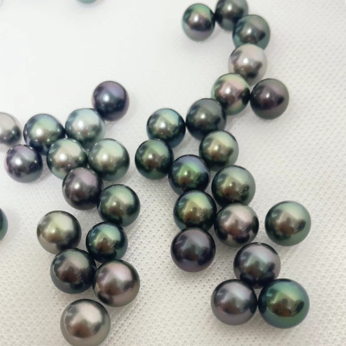 大溪地9-10mm海水黑珍珠裸珠 吊坠戒指耳钉diy珍珠 性价比彩珠