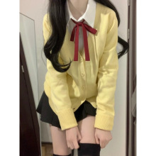 2023款日系JK制服针织开衫学院樱花妹日漫毛衣外套校供软妹上衣女