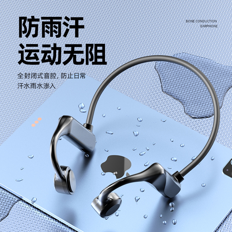 Foreign Trade Bluetooth Headset for Bone Conduction Hanging Ear TikTok E-Commerce Sports Wholesale Gas Conduction Wireless Headset Source Factory