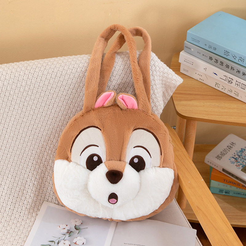 毛绒玩具包大容量松鼠单肩背包双肩背包收纳旅行包斜挎包抓机娃娃