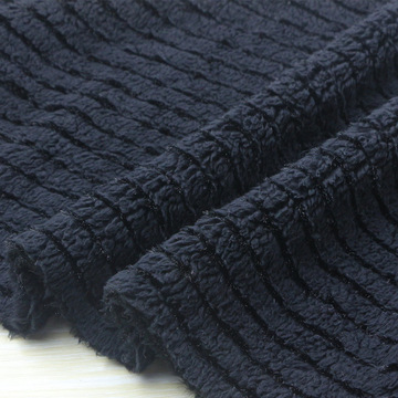 有光丝抽条双面舒棉绒服装家纺面料仿羊羔绒梳棉绒抽条舒棉绒布料