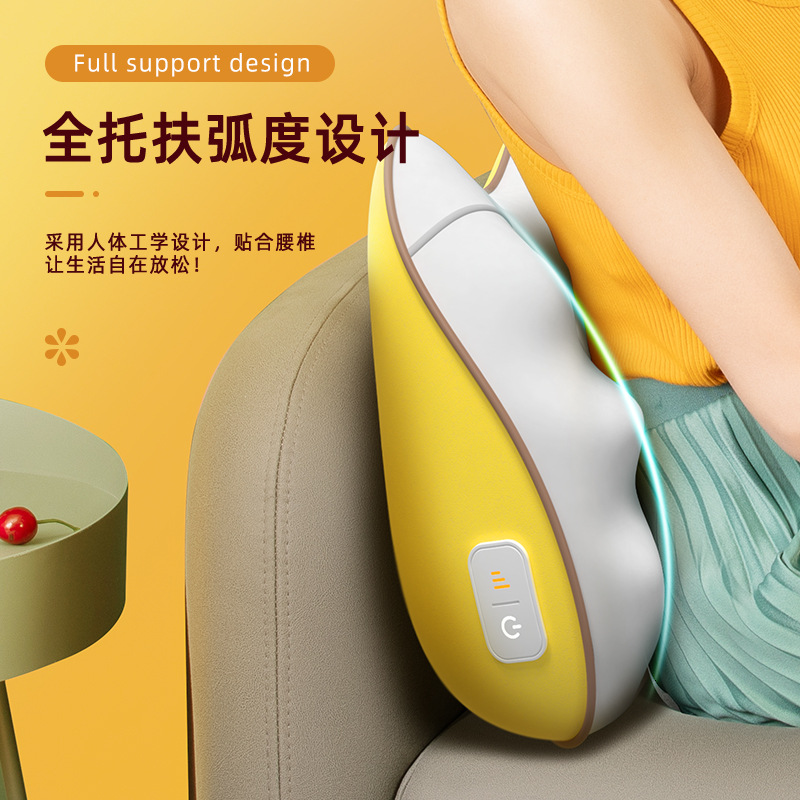 Massager Electric Waist Lumbar Car Massage Lumbar Support Pillow Cushion Office Life Waist Waist Pad Travel Massage Lumbar Support Pillow