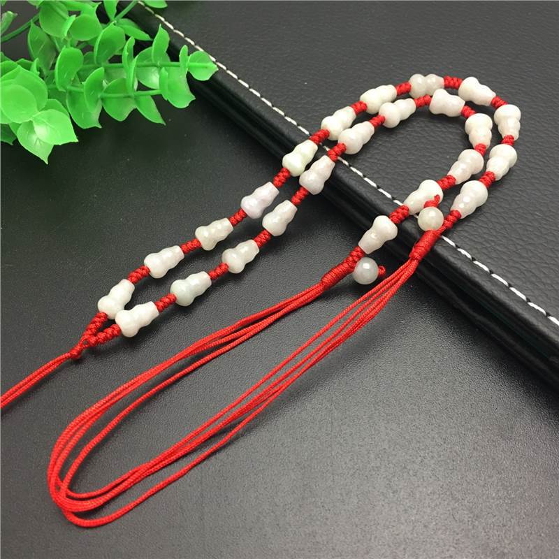 批发diy编织线中国结翡翠a货葫芦玉珠吊坠饰品挂件项链绳带工艺品