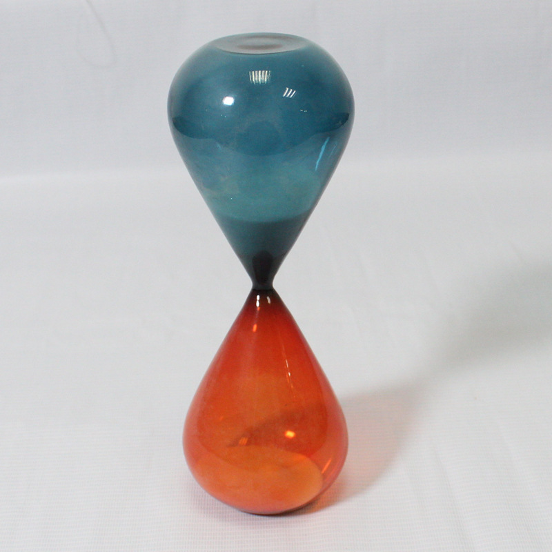 彩色玻璃沙漏计时创意家居摆件水滴瓶地摊货工艺礼品朋友生日礼物