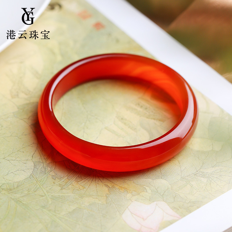 真品巴西红玛瑙镯子红玉髓手镯南红玛瑙玉手镯批发礼物女款-阿里巴巴