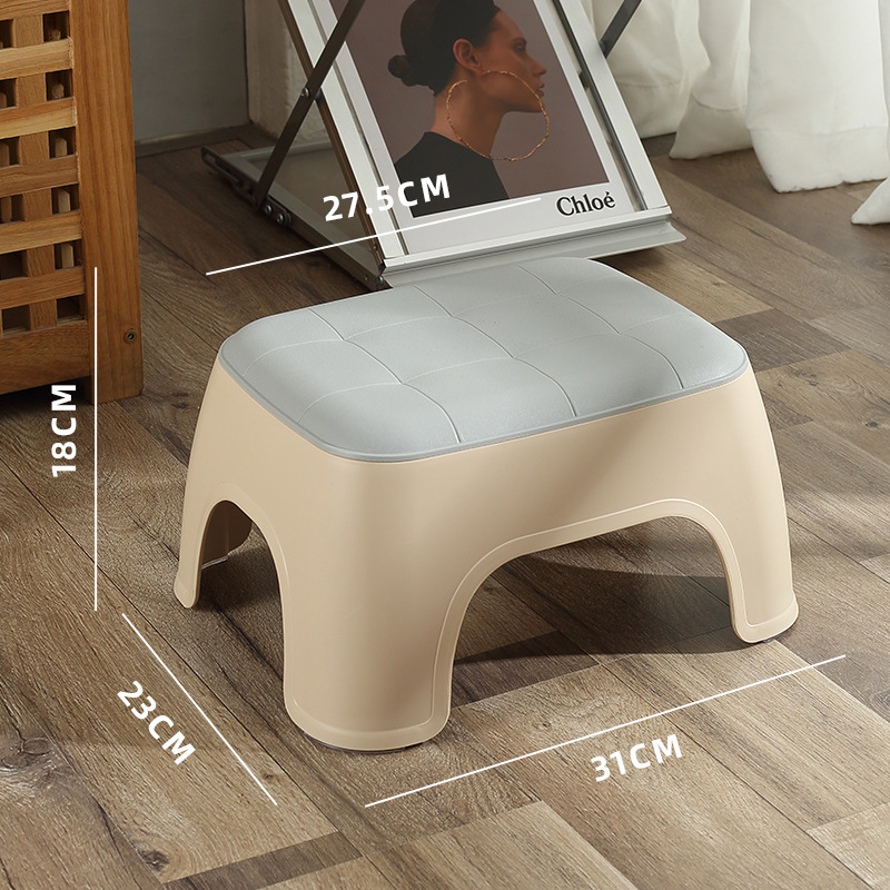 Nordic Simple Plastic Stool Thickened Children's Stool Sofa Ottoman Shoes Changing Household Low Stool Baby Small Bench