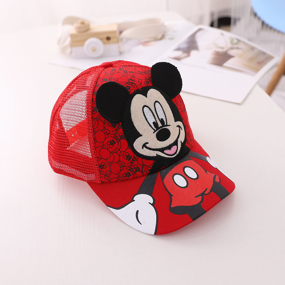 外贸热销帽子米奇米老鼠棒球帽男女童宝宝遮阳鸭舌帽儿童防晒帽子