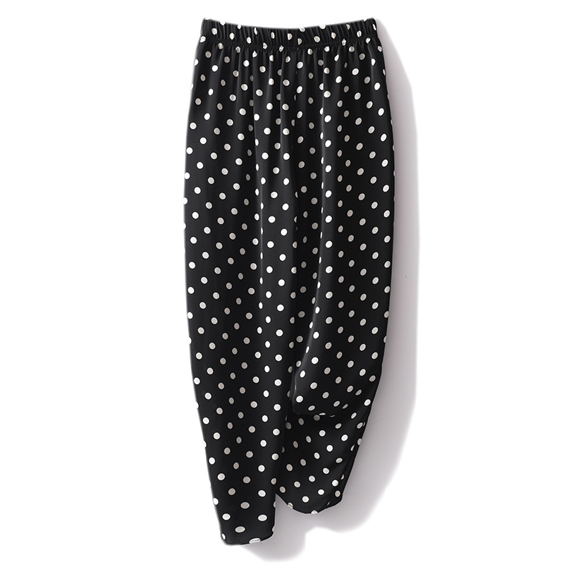 2021春夏季女士新款波点裤子薄款显瘦宽松休闲哈伦裤外穿-阿里巴巴