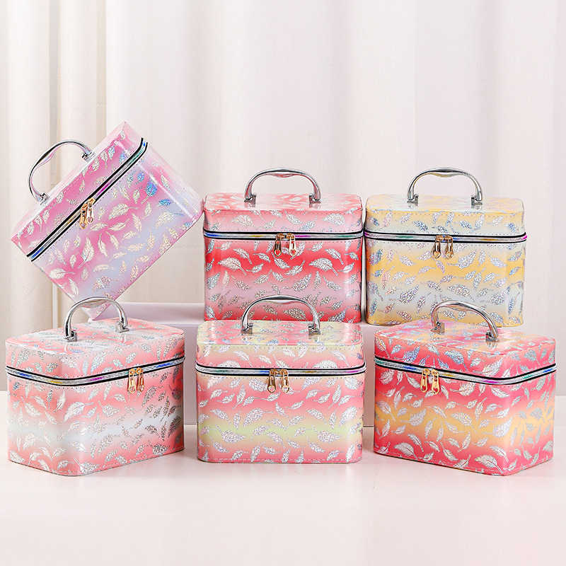new cosmetic case three-piece set large capacity high sense portable good-looking multi-function portable cosmetic bag