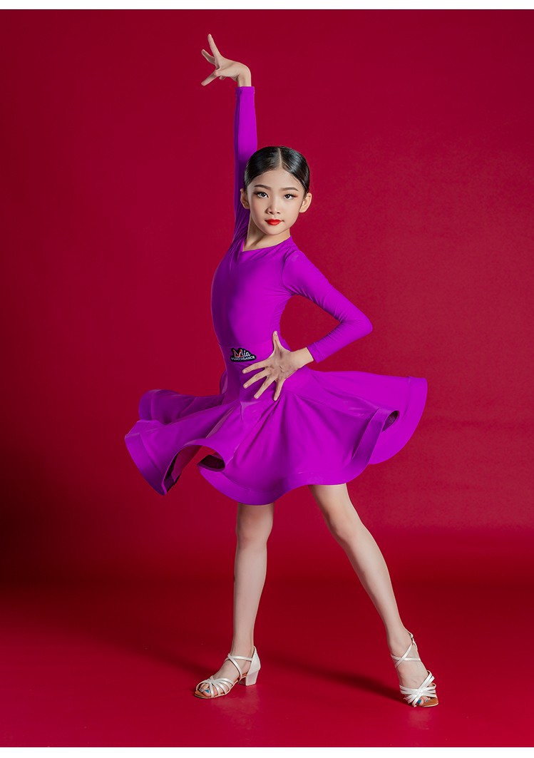 舞米娅新款秋冬季训练考级服儿童规定比赛服女童拉丁舞蹈服艺考服