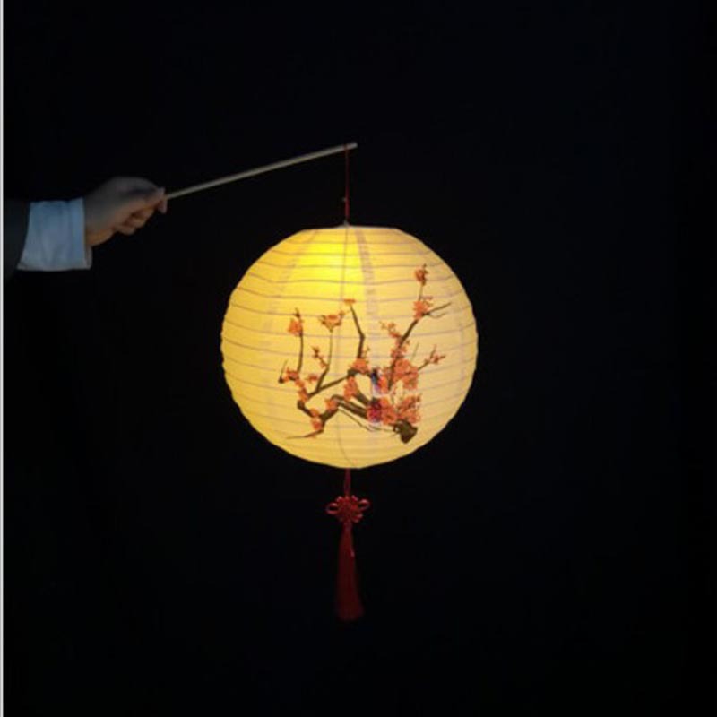 中秋新年春节古风灯笼手提汉服摄影拍照道具日式纸灯笼荷花灯吊灯