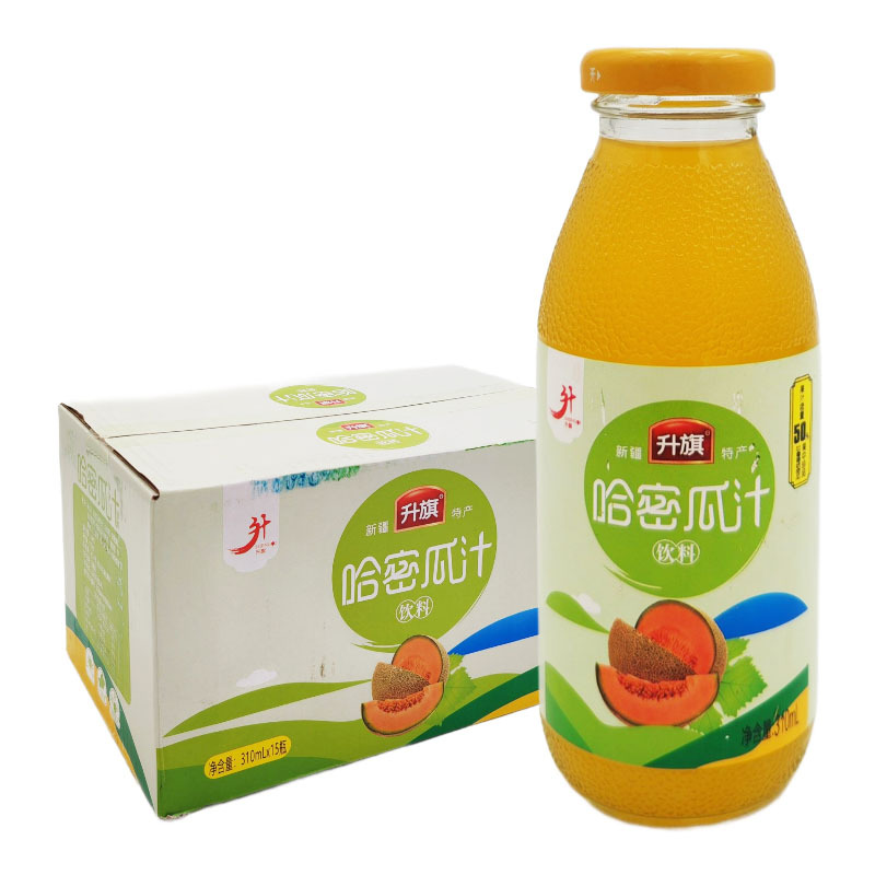 新疆特产升旗哈密瓜汁310ml*15瓶装 50%含量果汁饮料果味饮品整箱