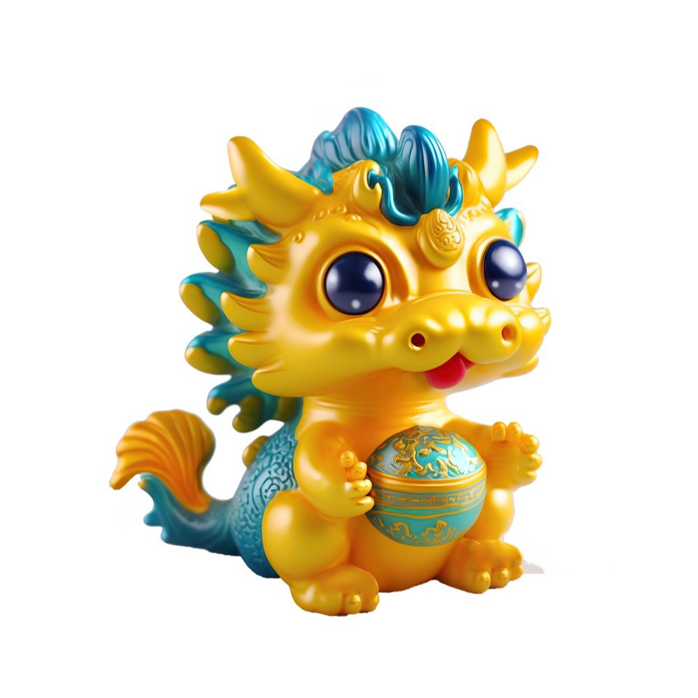 2024龙年吉祥物龙宝宝玩偶生肖树脂玩具客厅桌面摆设本命年礼物