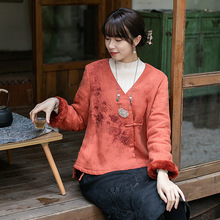 W21MY18 中国风上衣中式女装红色棉衣棉服