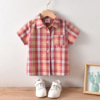 Cross border Children's clothing Boy Lapel shirt children Short sleeved shirt summer Gentleman children Short sleeved Red cell shirt Cross border Children's clothing Boy Lapel shirt children Short sleeved shirt summer Gentleman children Short sleeved Red cell shirt
