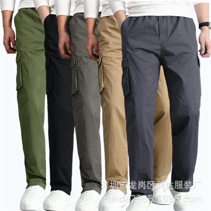 Foreign Trade Men's Workwear Casual Pants Aliexpress Amax Men's Wear-Resistant Overalls Men's Multi-Pocket Trousers Labor Protection Pants
