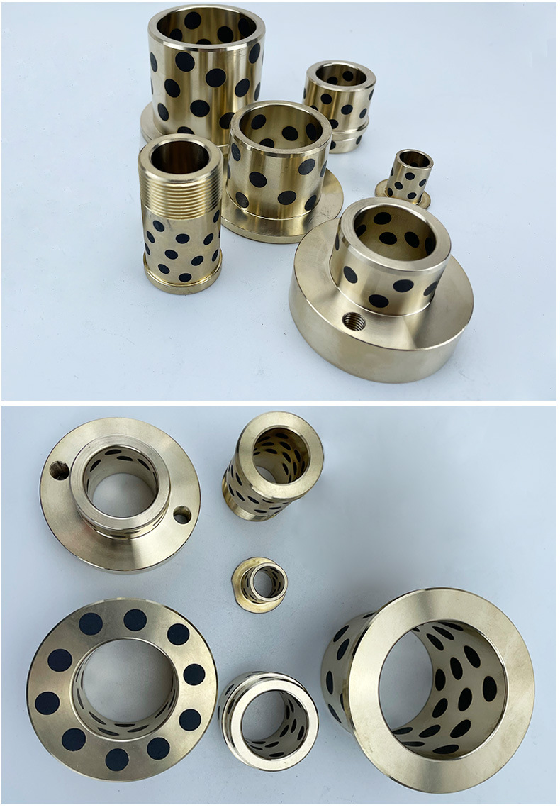 厂家直供石墨铜套 固体镶嵌翻边自润滑轴承铜套法兰石墨铜套