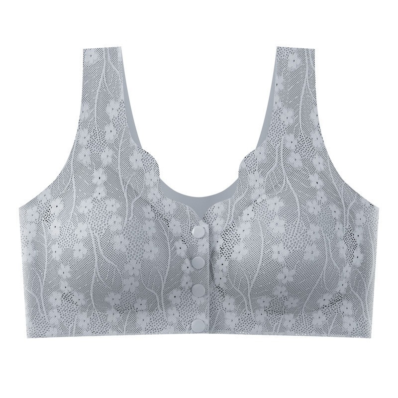 Age-Free Middle-Aged and Elderly Mothers Front Buckle Underwear Vest Underwear Women's Seamless Front Buckle Large Size Bra