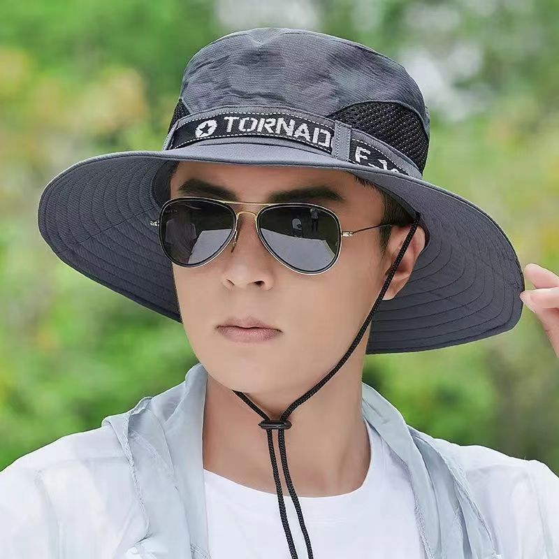 Hat Men's Sunhat Outdoor Summer Sun Protection Travel Leisure Korean Fisherman Hat Men's Mountaineering Fishing Sun Hat