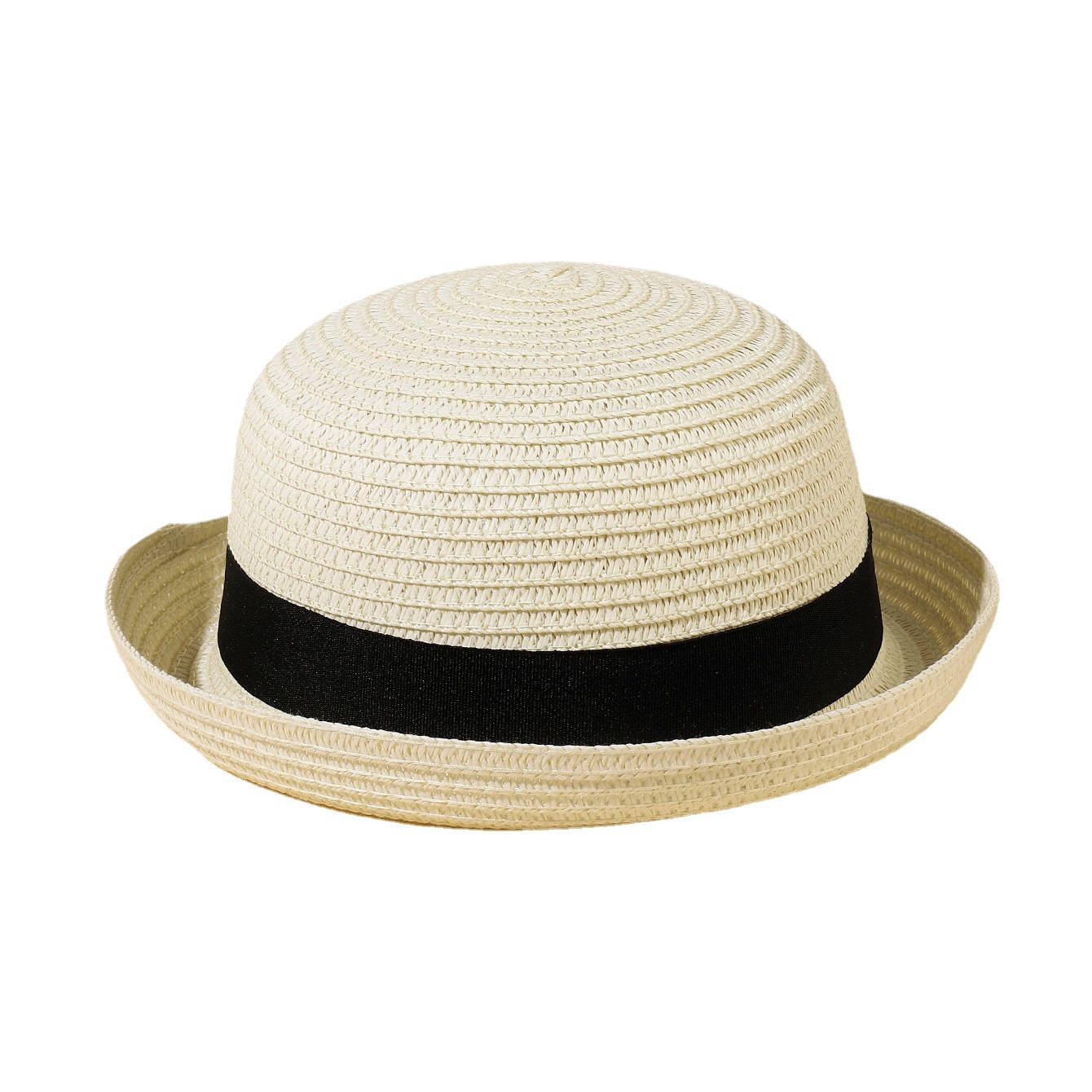 2022 New Summer Spot Goods Short-Brimmed Hat Travel Beach Sun Protection Hat Women's Single Color Straw Hat Factory Wholesale