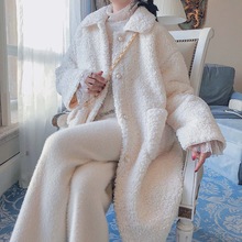 秋冬季仿羊羔毛外套女百搭2023新款韩版宽松加厚一体大衣女中长款