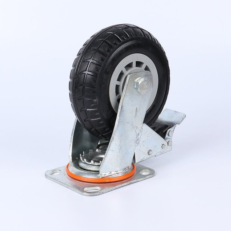 重型4寸5寸6寸工业橡胶脚轮 定向万向刹车轮 小手推车平板车脚轮