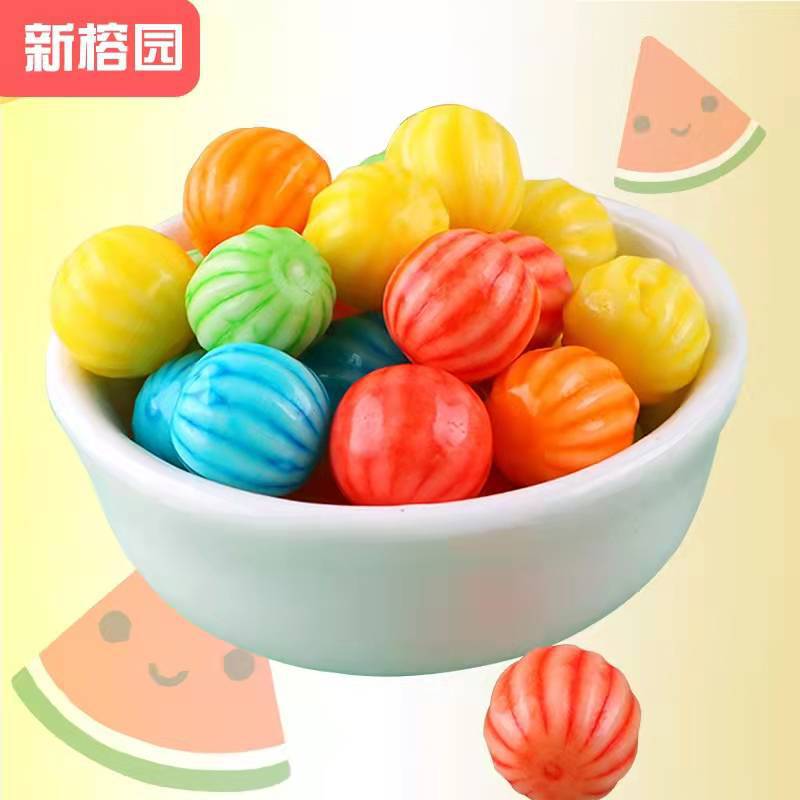 新榕园多彩西瓜泡泡糖80后90后怀旧经典儿时回忆零食盒装追剧零食