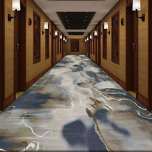 新中式简约酒店走廊地毯宾馆过道满铺地毯可裁剪玄关入户卷材地垫