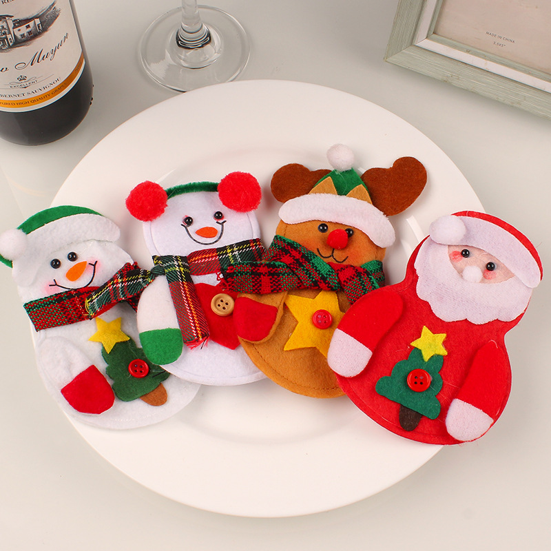 Christmas Dining-Table Decoration Santa Claus Knife and Fork Set Home Tableware Non-Woven Fabric Christmas Snowman Knife