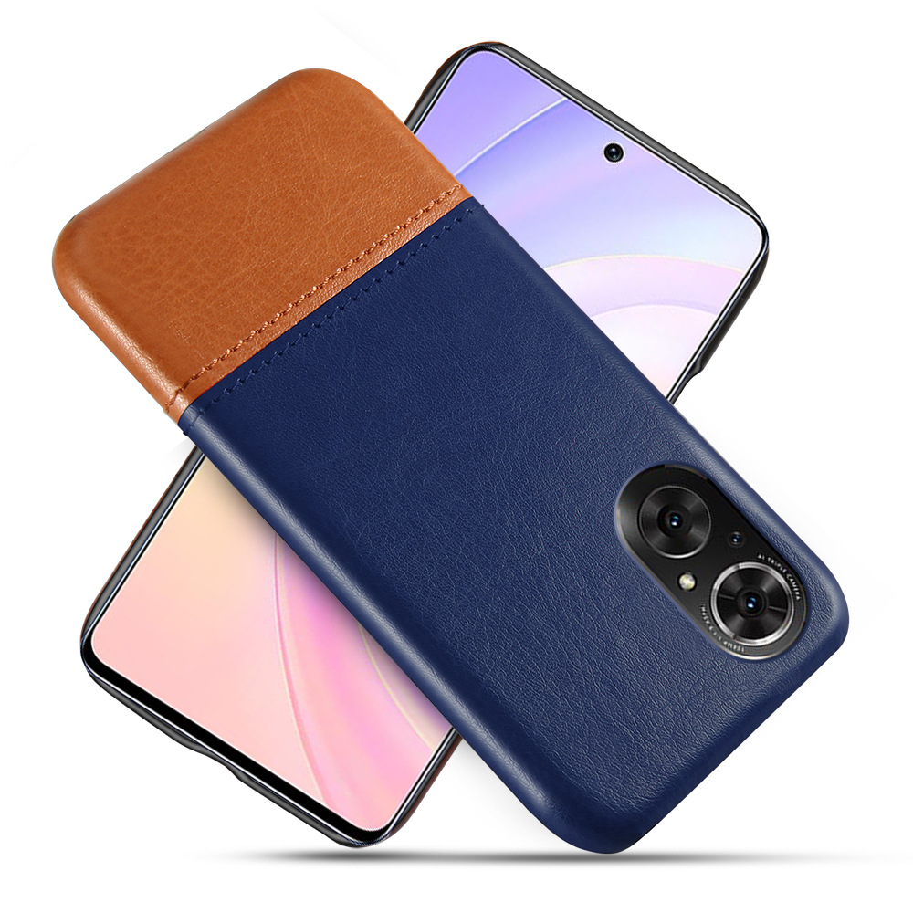 适用华为荣耀50se手机壳拼皮保护套皮套honor 50se拼色手机套