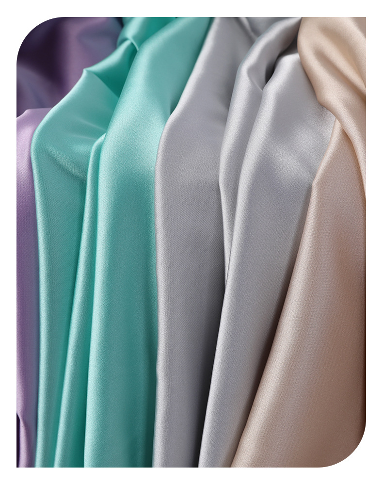 厂家现货 高弹涤纶缎面料 素色高弹缎面 春夏时装上衣女装面料