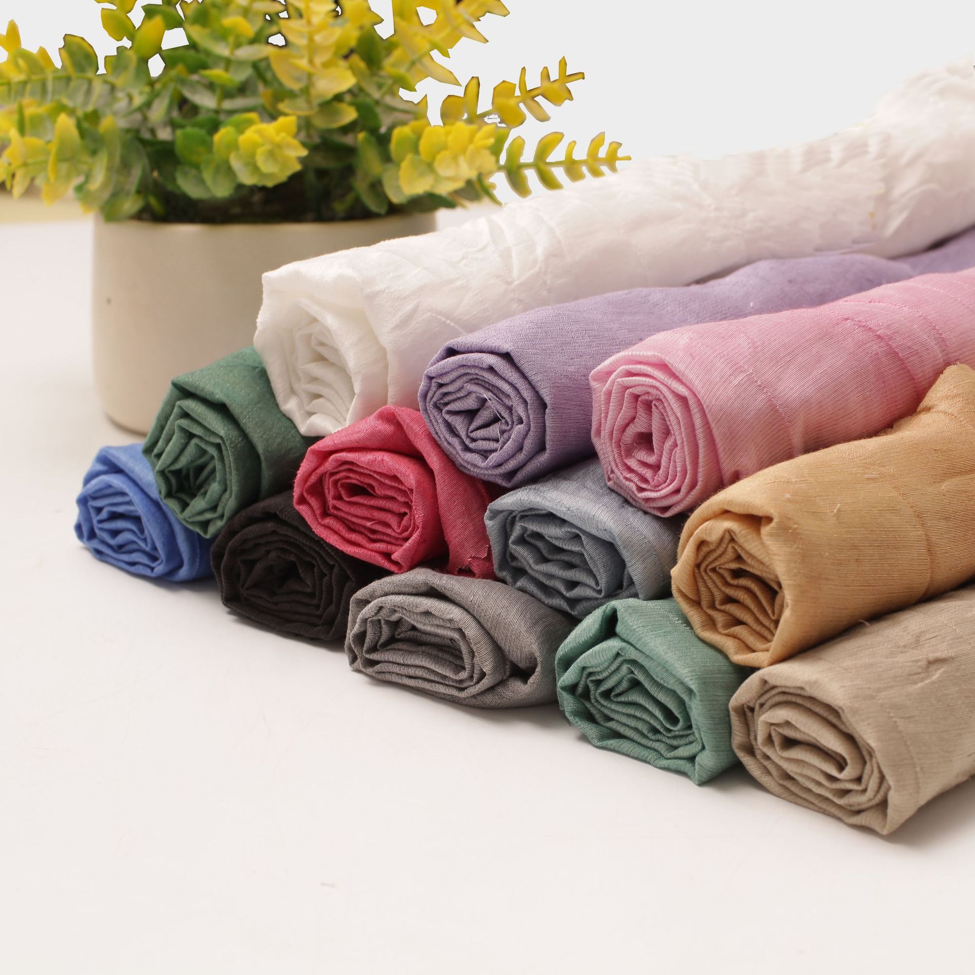 天丝麻自然绉布料扎染双色双面服装汉服裙工艺品饰品面料