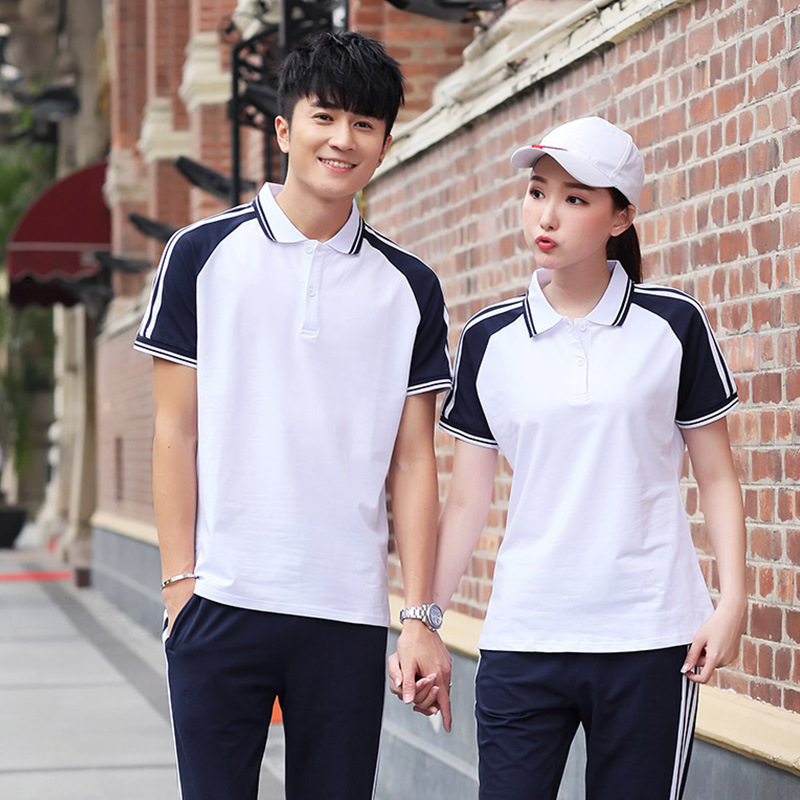 中学生校服套装短袖班服 初中t恤夏季初中高中运动校服批发