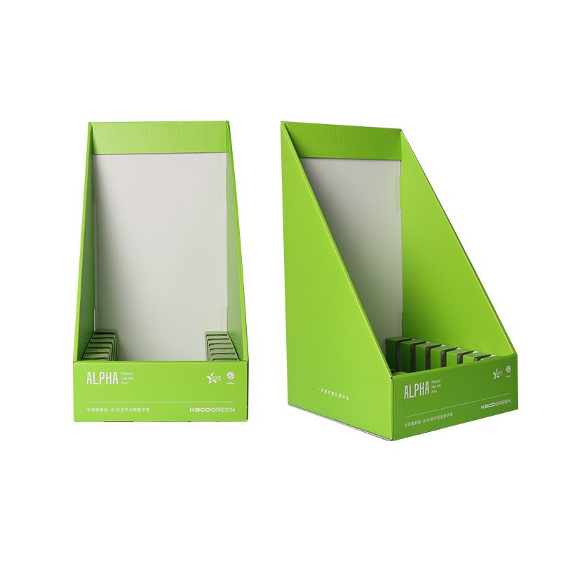 瓦楞纸展示盒 桌面展示盒 商超小货架 台式展示盒 文具台面纸展