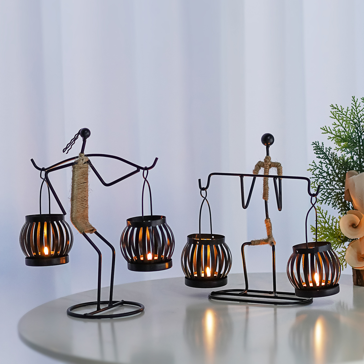 欧式个性创意 烛台 现代铁人烛台 铁艺工艺品摆件 婚庆家装烛台