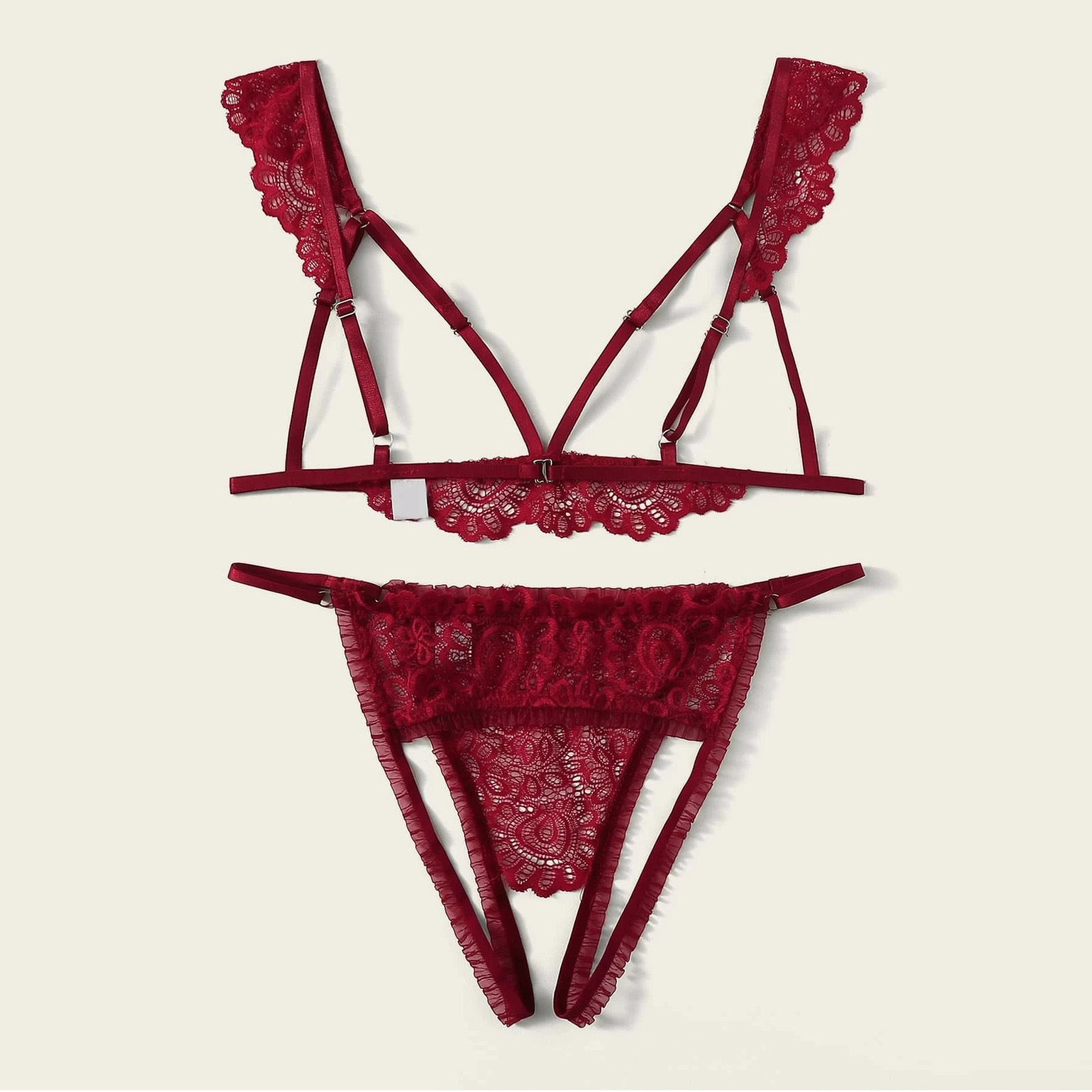 夏季情趣三点式内衣蕾丝镂空文胸套装火辣激情开裆免脱情趣内衣