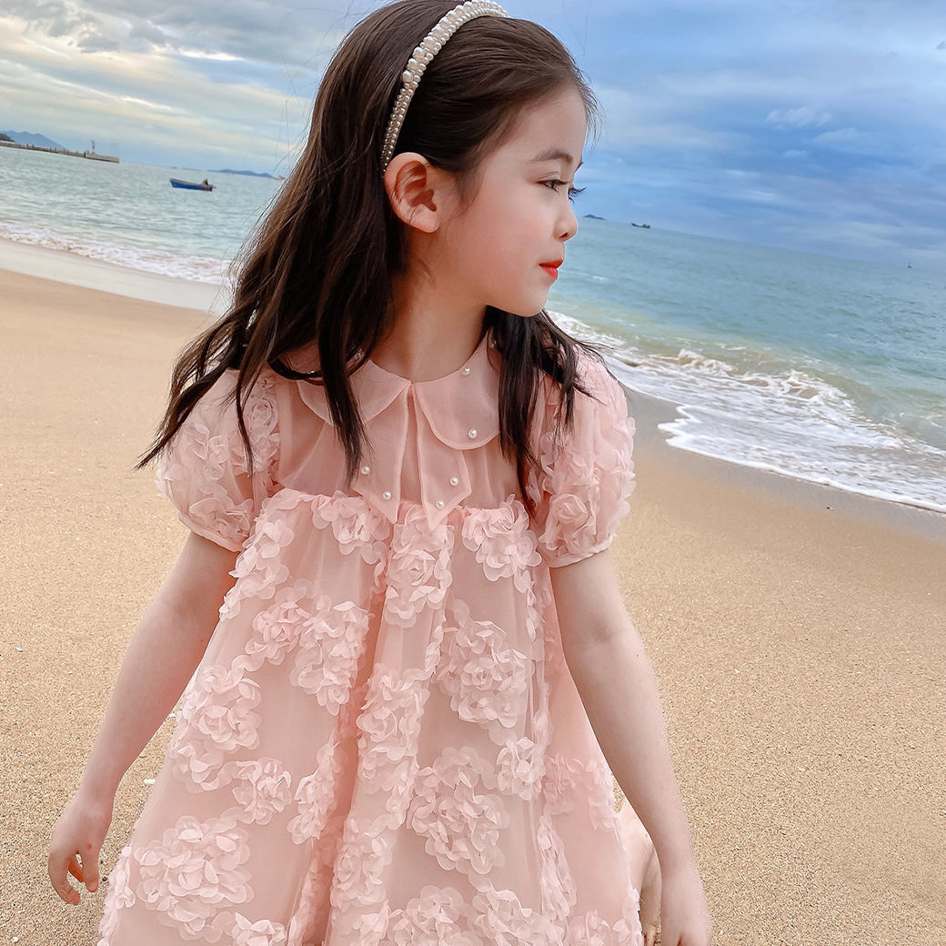 16成交6件女童连衣裙夏季新款儿童洋气蓬蓬裙女孩网纱公主裙宝宝花瓣