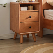 家逸实木床头柜卧室家用小柜子带抽屉小户型简约储物柜边柜收纳柜