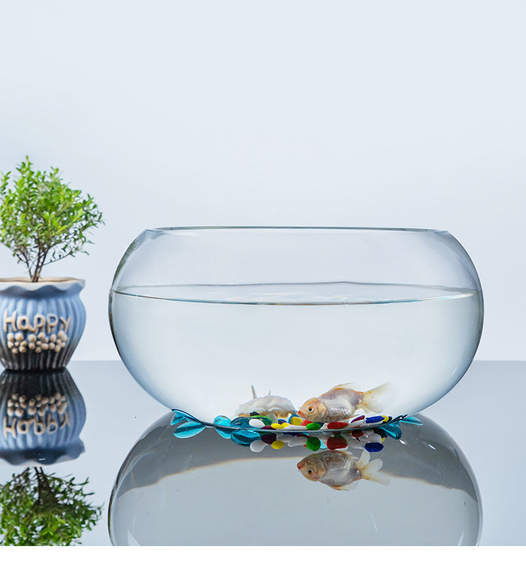 鱼缸金鱼水族箱办公室客厅家用桌面小型造景淡水生态透明玻璃鱼缸
