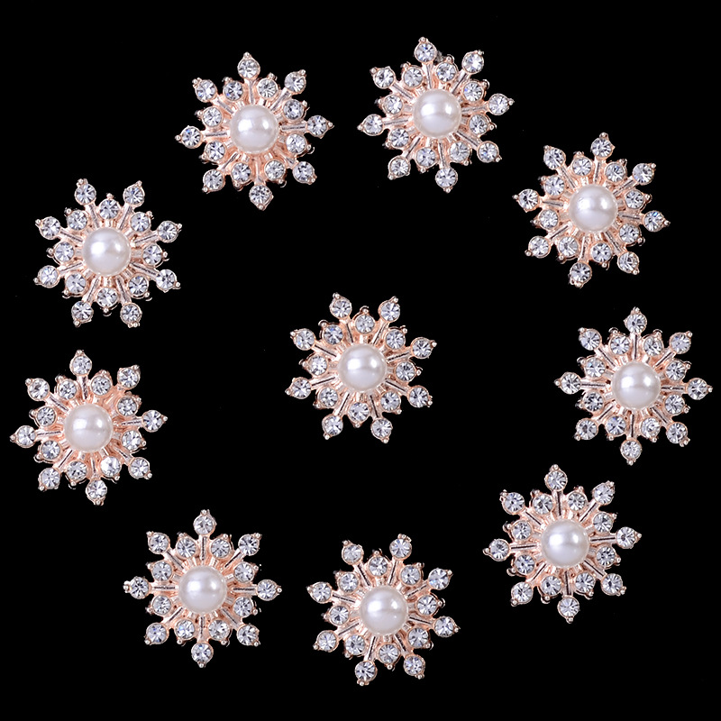 new eight awn star inlaid 5mm large pearl alloy material accessories diy clothing bag material in stock wholesale